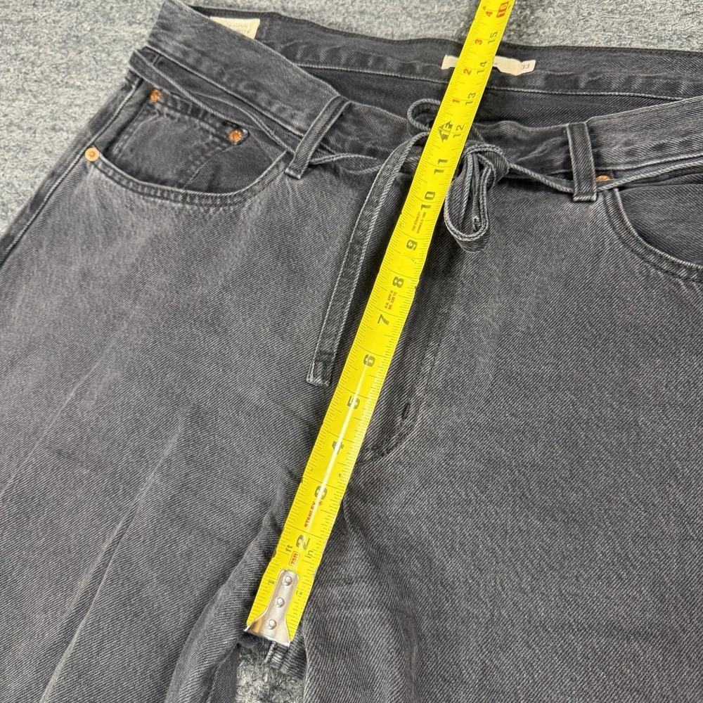Levis Premium XL Superwide Jeans Women 33 Black Wide Leg Baggy Grunge Denim - Picture 5 of 11